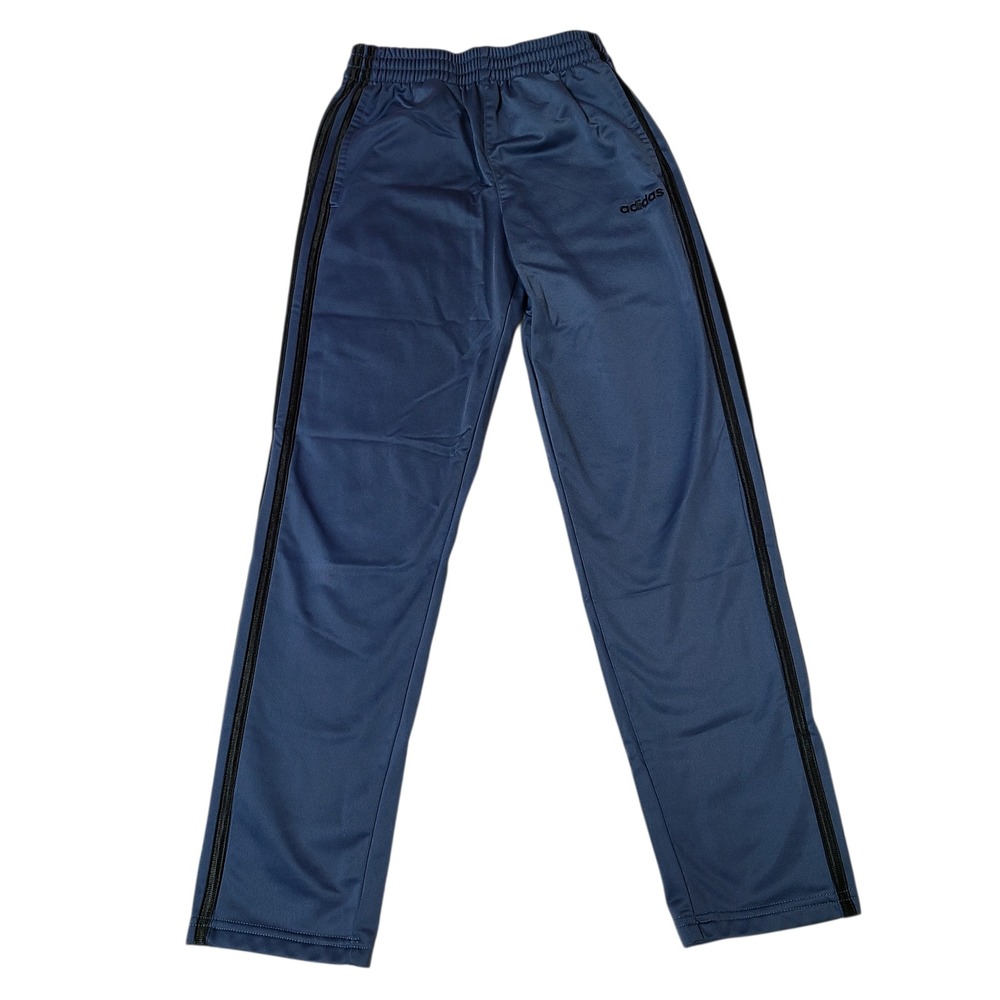 Adidas Boys Youth M 10 12 Tricot Athletic Track Pant Blue With Black Stripe